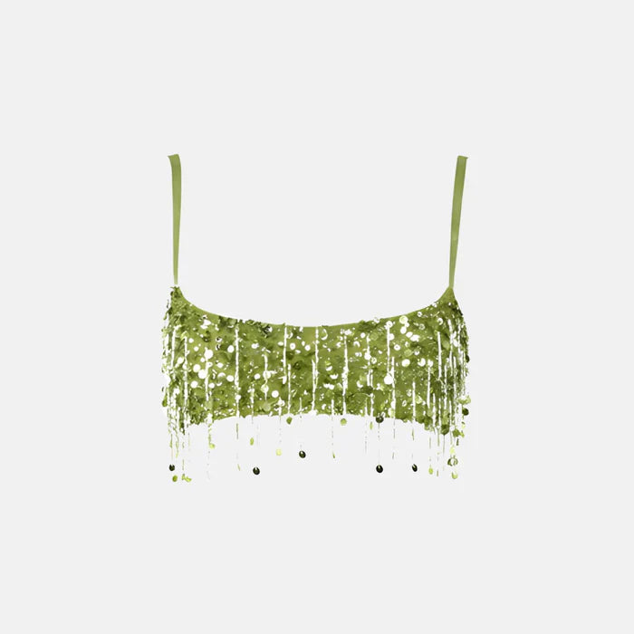 Top corto y falda con lentejuelas Soleil