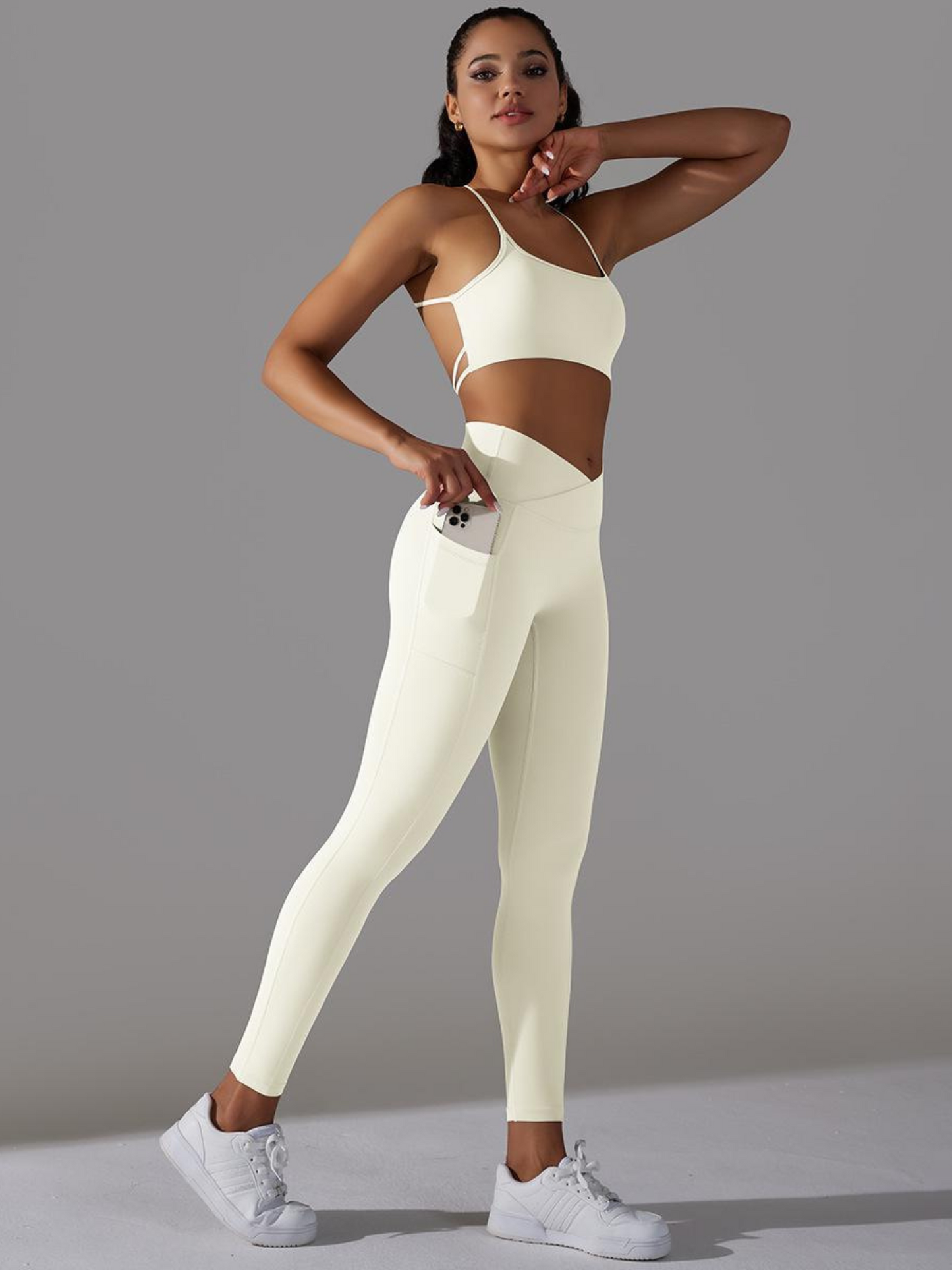 Conjunto Top y Legging Fitness Venecia Confort – Cintura en V y Espalda Cruzada