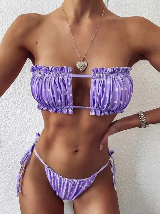 Bikini Cortinilla con Amarres Venecia Violet