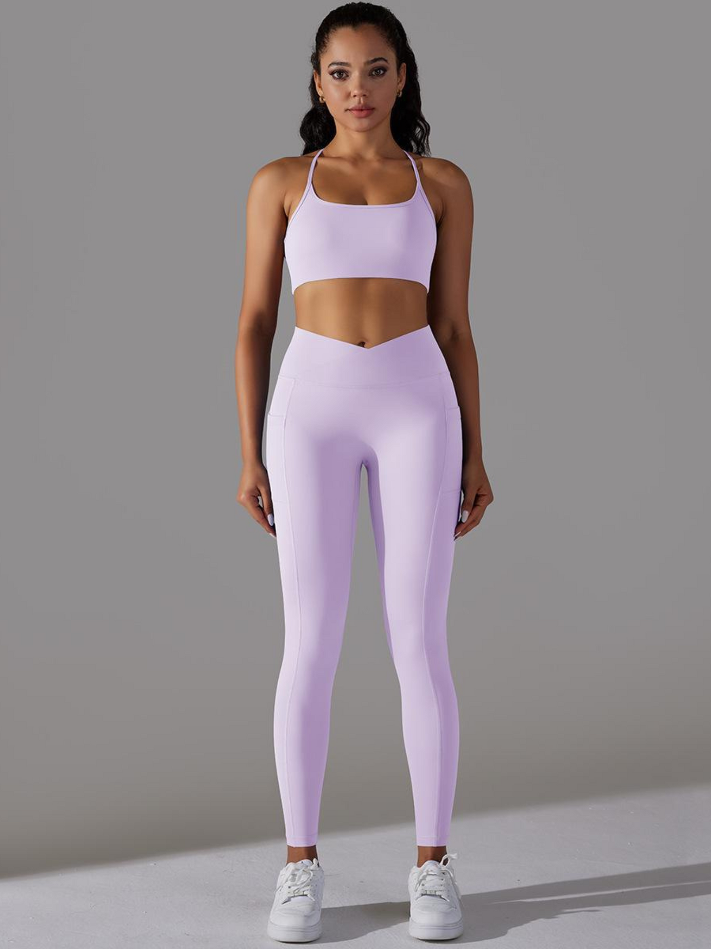 Conjunto Top y Legging Fitness Venecia Confort – Cintura en V y Espalda Cruzada