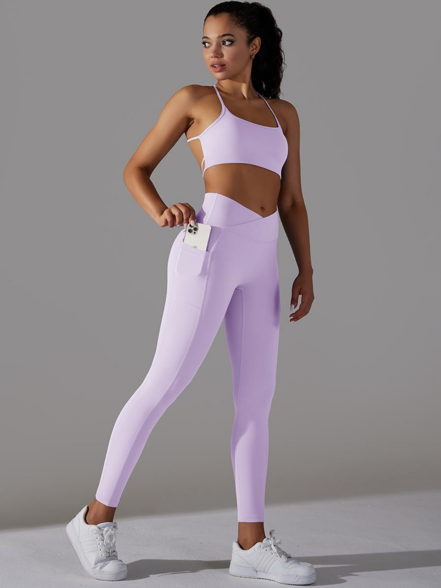 Conjunto Top y Legging Fitness Venecia Confort – Cintura en V y Espalda Cruzada