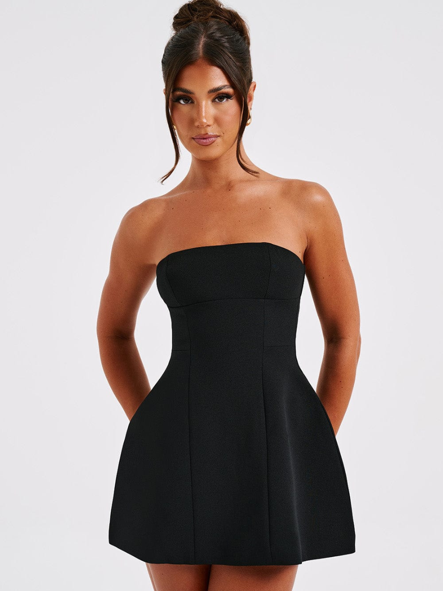 Vestido corto sin tirantes Venecia Mendoza