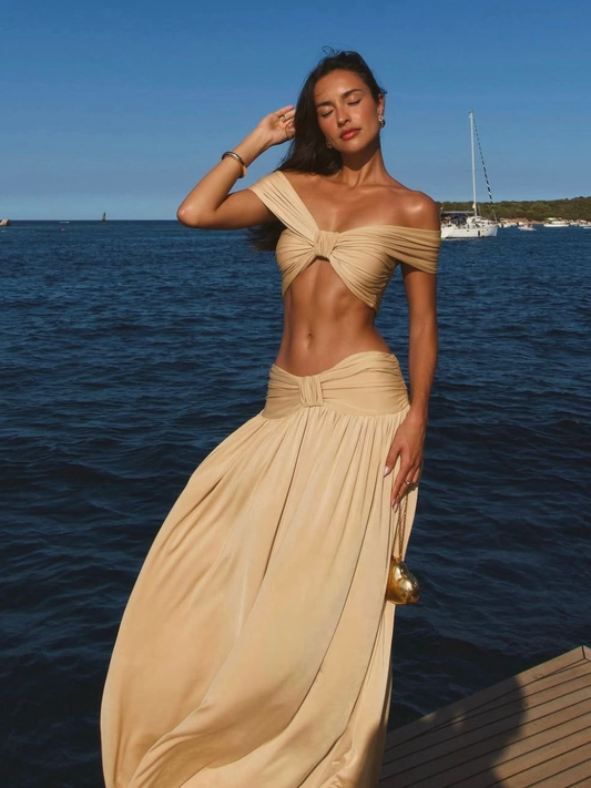 Conjunto Cropped y Falda Larga Venecia