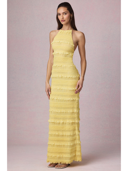 Vestido largo con espalda abierta Venecia moda