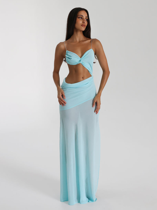 Vestido largo con tirantes Venecia moda