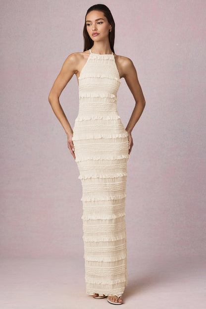 Vestido largo con espalda abierta Venecia moda