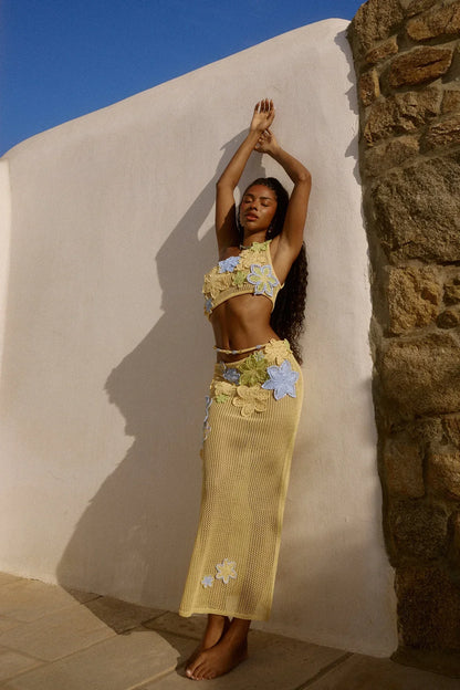 Conjunto de playa con top y falda larga Venecia