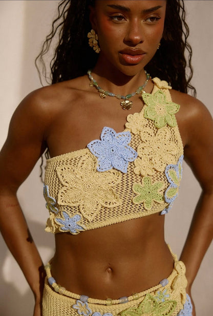 Conjunto de playa con top y falda larga Venecia