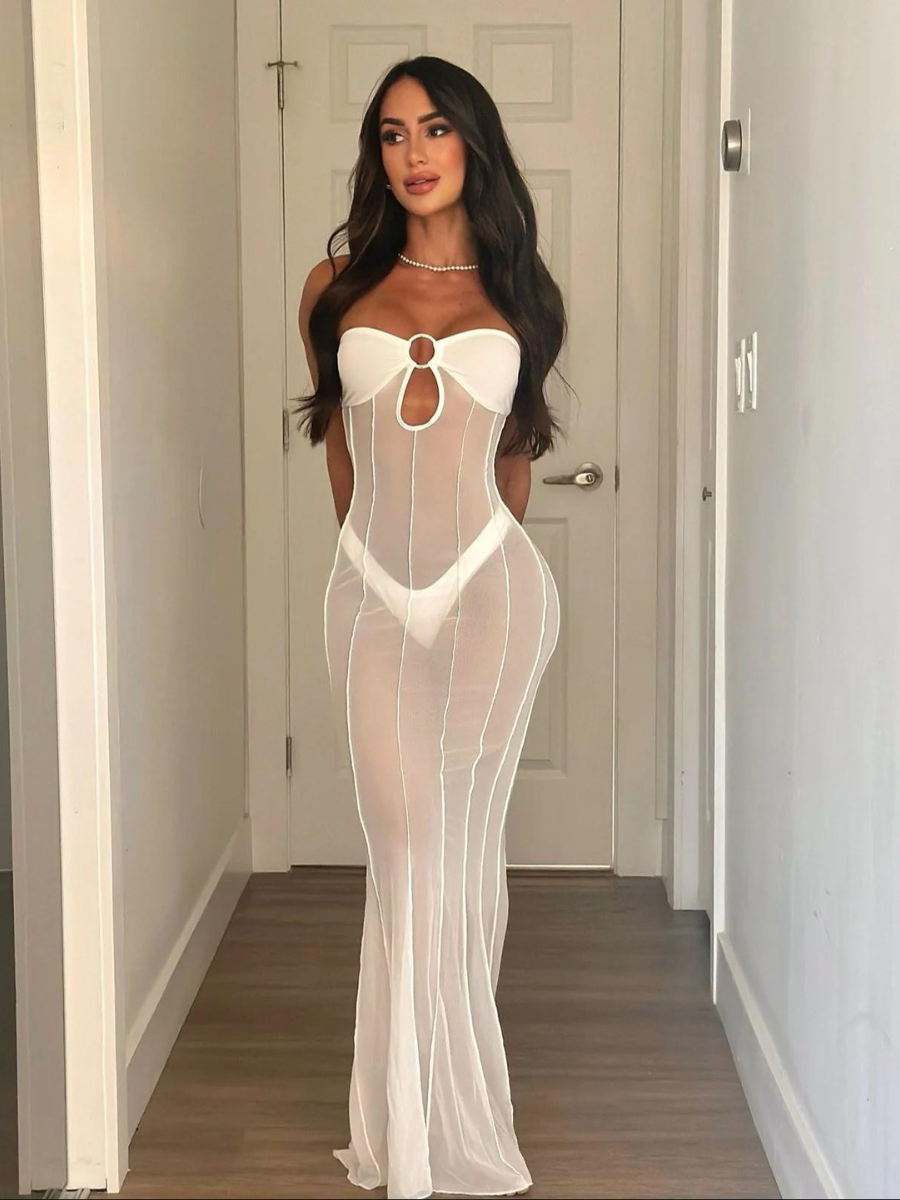 Vestido Salida de Playa en Tul Venecia Moda Montana – OÁSIS