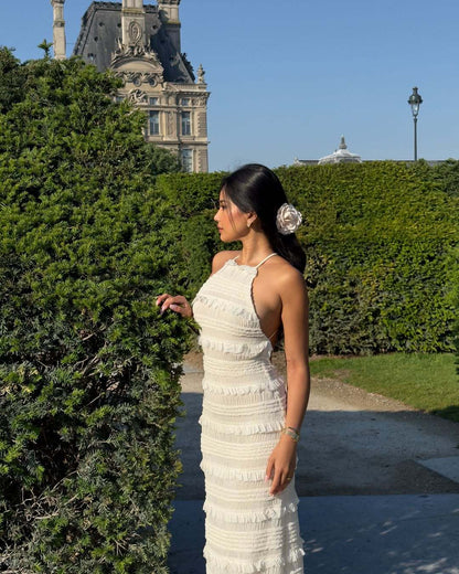 Vestido largo con espalda abierta Venecia moda