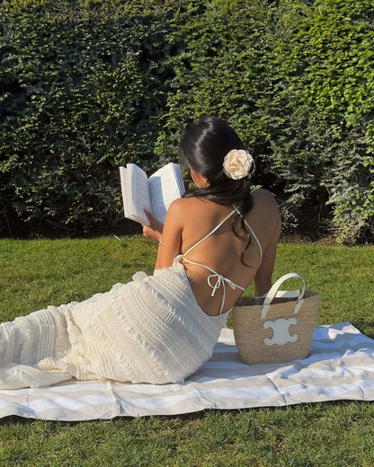 Vestido largo con espalda abierta Venecia moda