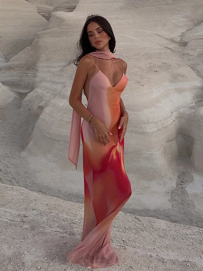 Vestido largo con escote en el busto Moana