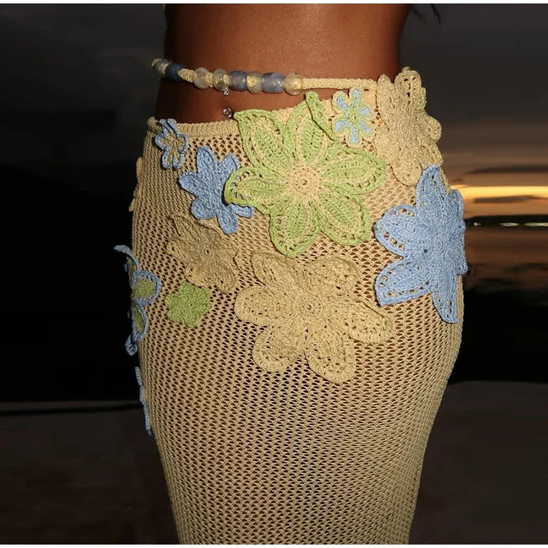 Conjunto de playa con top y falda larga Venecia