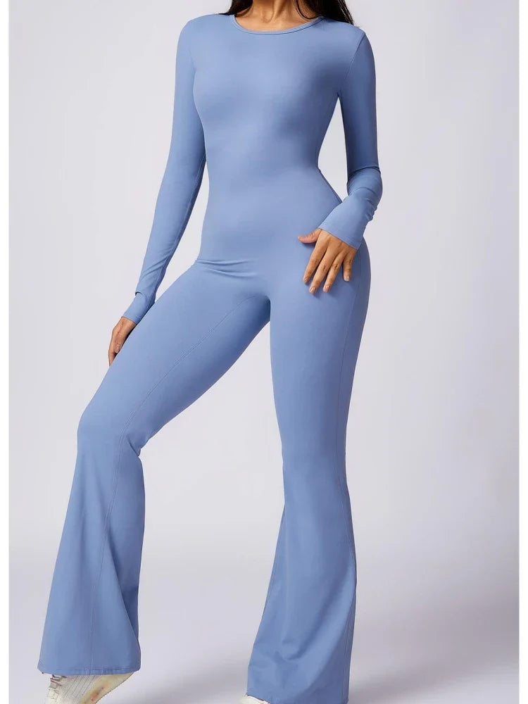 Mono Largo Flare con Espalda Abierta Venecia Lolita – FITNESS