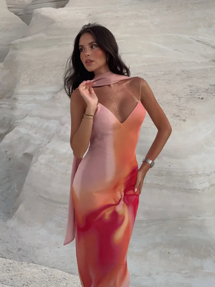 Vestido largo con escote en el busto Moana