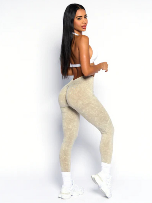Legging Desgastada con Efecto Push-Up y Costura en V Venecia Lyra – FITNESS