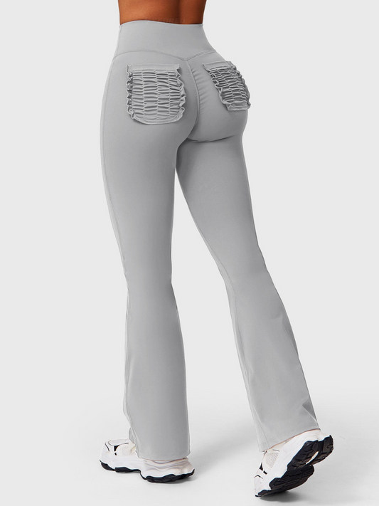 Pantalón Flare con Bolsillo Fruncido Venecia Giseli – FITNESS