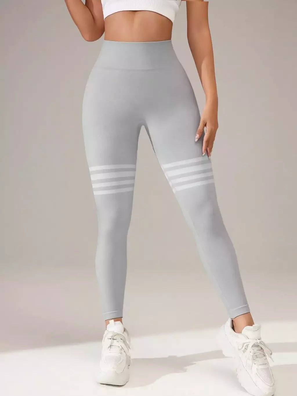 Legging a Rayas con Cintura en V y Efecto Push Up Venecia Power Buum – FITNESS 💪
