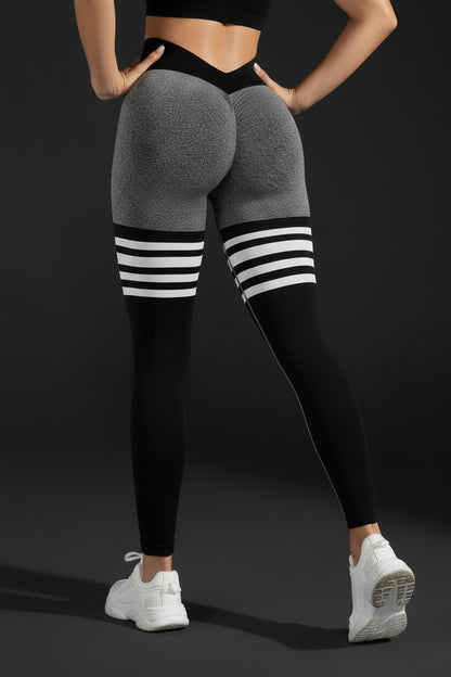 Legging a Rayas con Cintura en V y Efecto Push Up Venecia Power Buum – FITNESS 💪