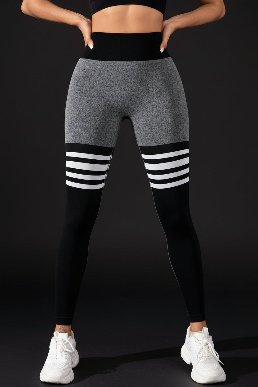 Legging a Rayas con Cintura en V y Efecto Push Up Venecia Power Buum – FITNESS 💪