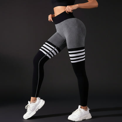 Legging a Rayas con Cintura en V y Efecto Push Up Venecia Power Buum – FITNESS 💪