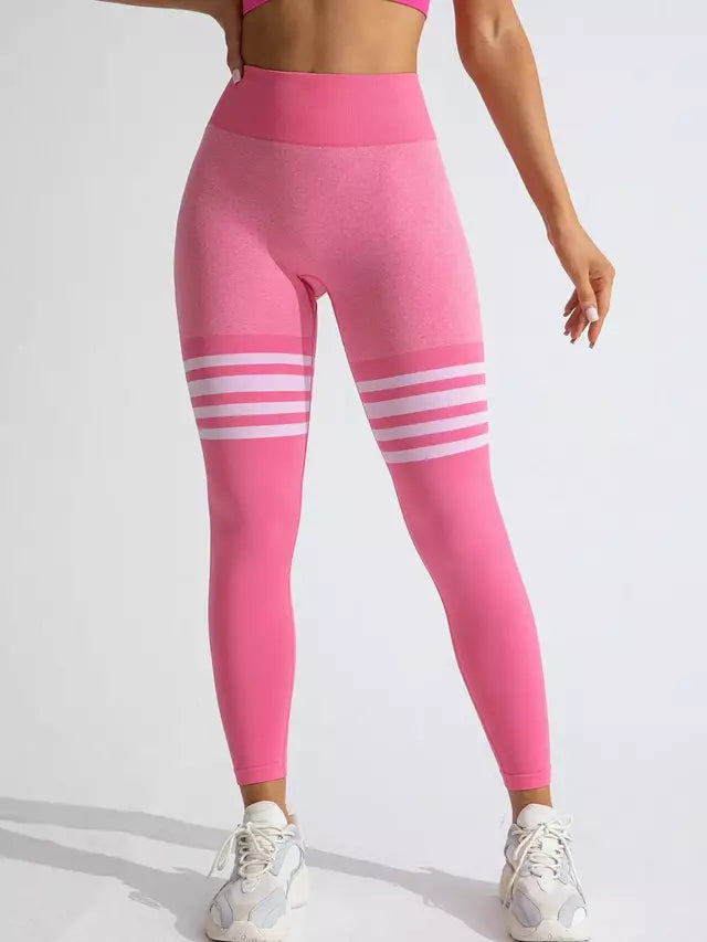 Legging a Rayas con Cintura en V y Efecto Push Up Venecia Power Buum – FITNESS 💪