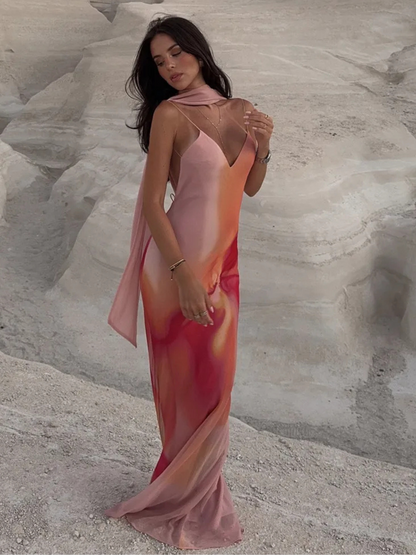 Vestido largo con escote en el busto Moana